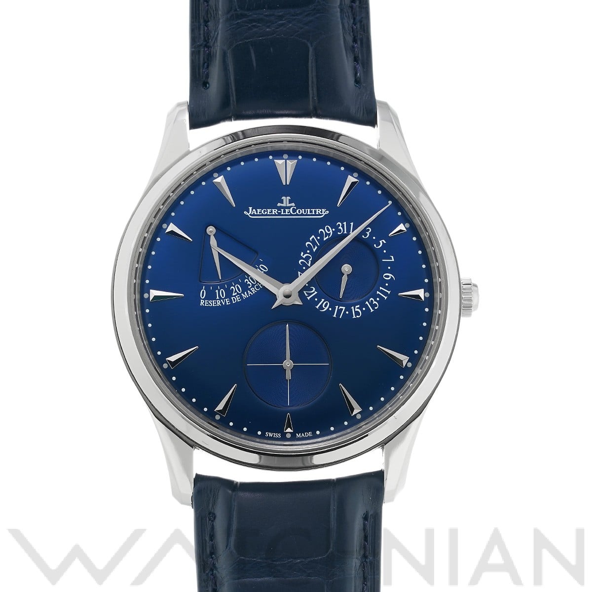 ジャガー ルクルト マスター ウルトラスリム リザーブ ド マルシェ Q1378480 ブルー メンズ 時計 【中古】【wristwatch】