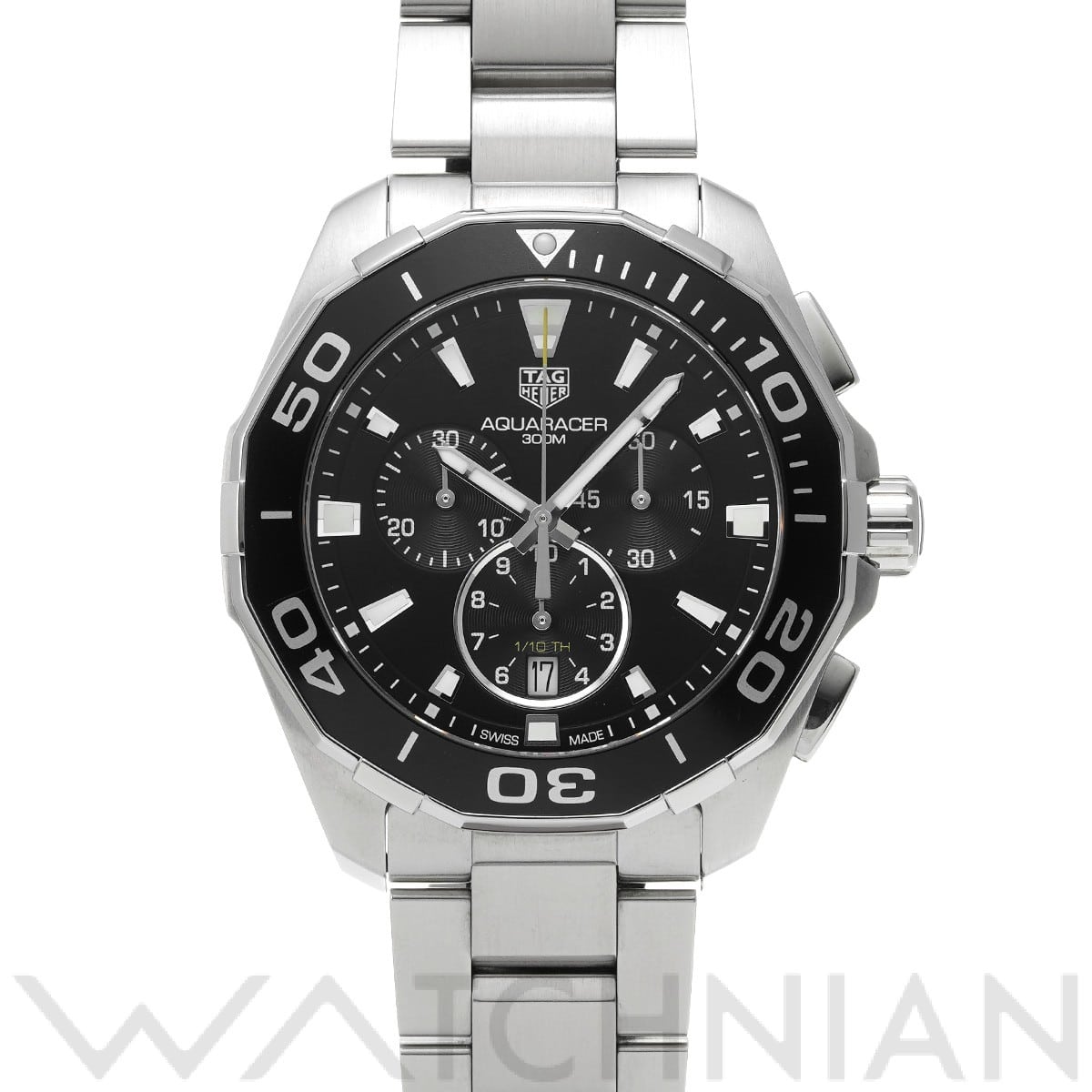 タグ ホイヤー / TAG HEUER アクアレーサー クォーツ クロノグラフ CAY111A.BA0927 ブラック メンズ 時計 【中古】【wristwatch】