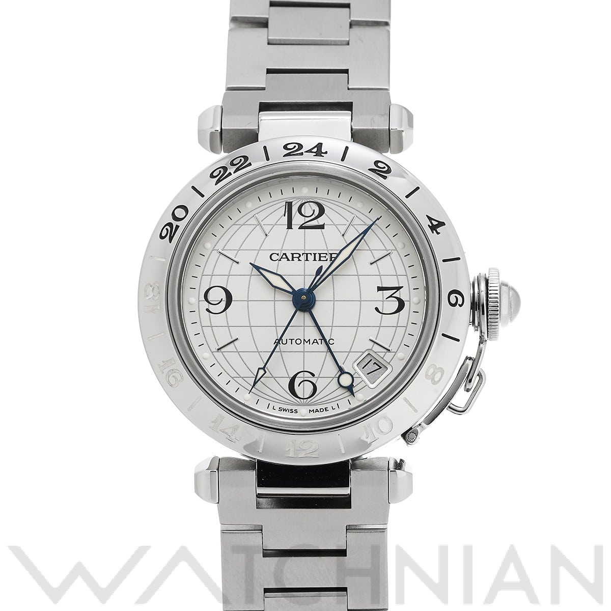 カルティエ / CARTIER パシャC メリディアン GMT W31078M7 シルバー ユニセックス 時計 【中古】【wristwatch】