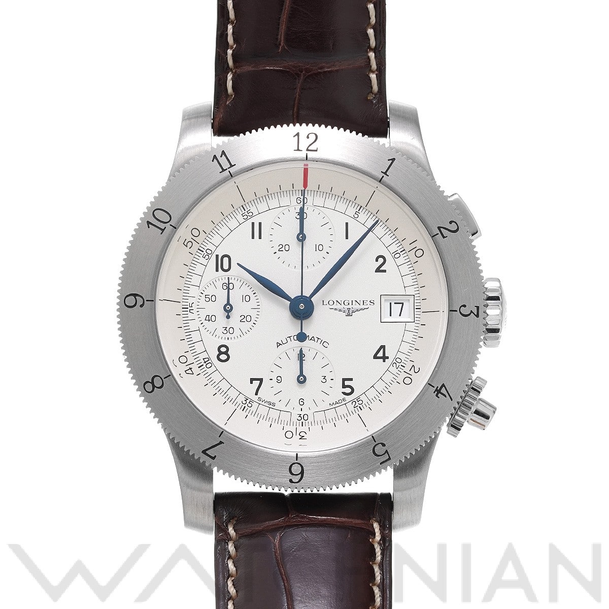 ロンジン ヘリテージ ウィームス クロノグラフ L2.741.4.73.2 シルバー メンズ 時計 【中古】【wristwatch】