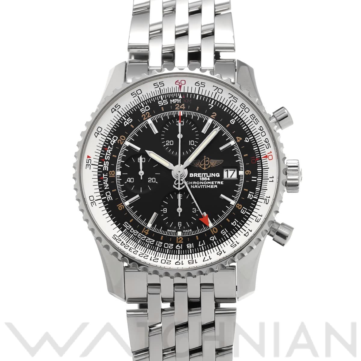ブライトリング / BREITLING ナビタイマー ワールド A2432212/B726 ブラック メンズ 時計 【中古】【wristwatch】