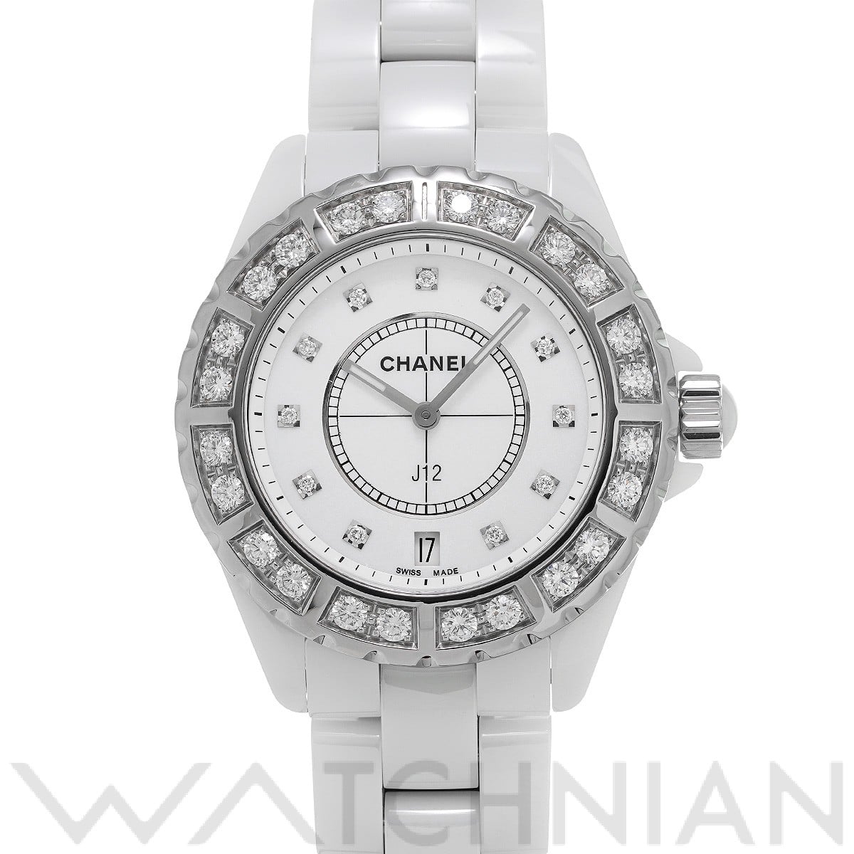 シャネル / CHANEL J12 38MM H2430 ホワイト/ダイヤモンド メンズ 時計 【中古】【wristwatch】