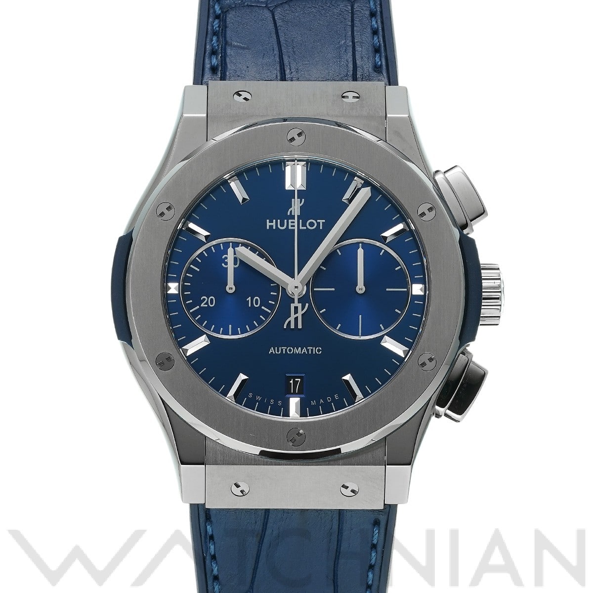 クラシックフュージョン チタニウム クロノグラフ ブルー 521.NX.7170.LR ブルー ウブロ HUBLOT メンズ 【中古】