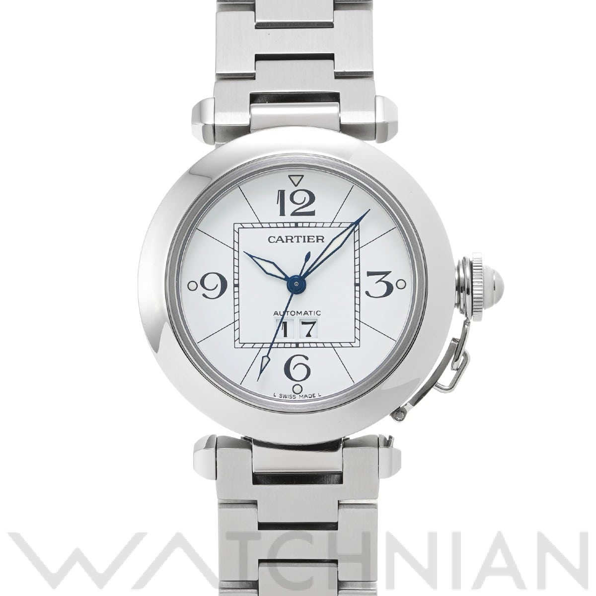 カルティエ / CARTIER パシャC ビッグデイト W31055M7 ホワイト ユニセックス 時計 【中古】【wristwatch】