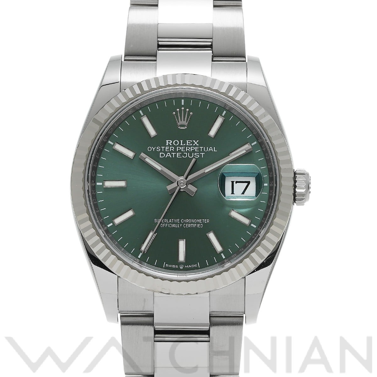 ロレックス デイトジャスト 36 126234 ミントグリーン メンズ 時計 【中古】【wristwatch】