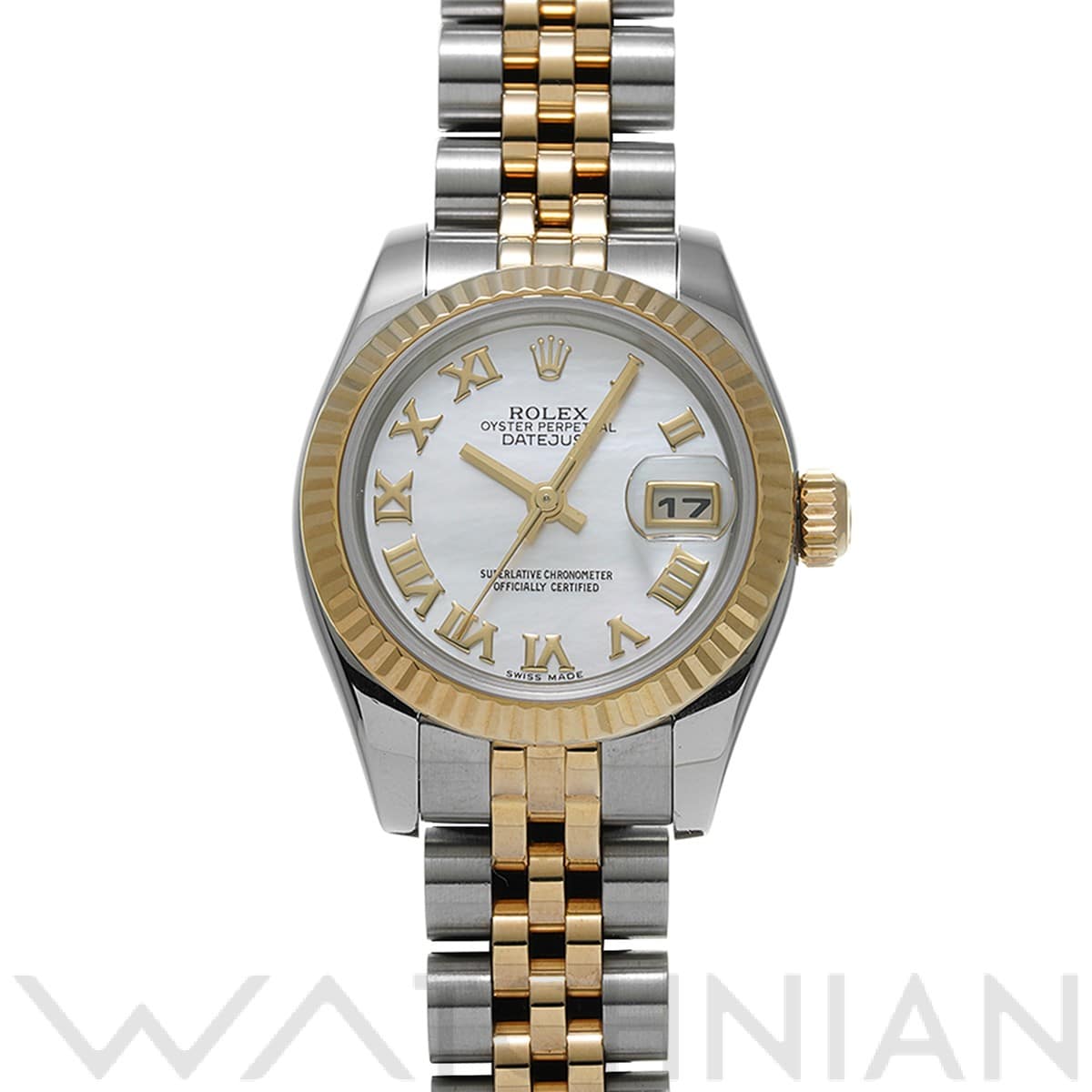 ロレックス レディ デイトジャスト 26 179173NR ホワイトシェル レディース 時計 【中古】【wristwatch】