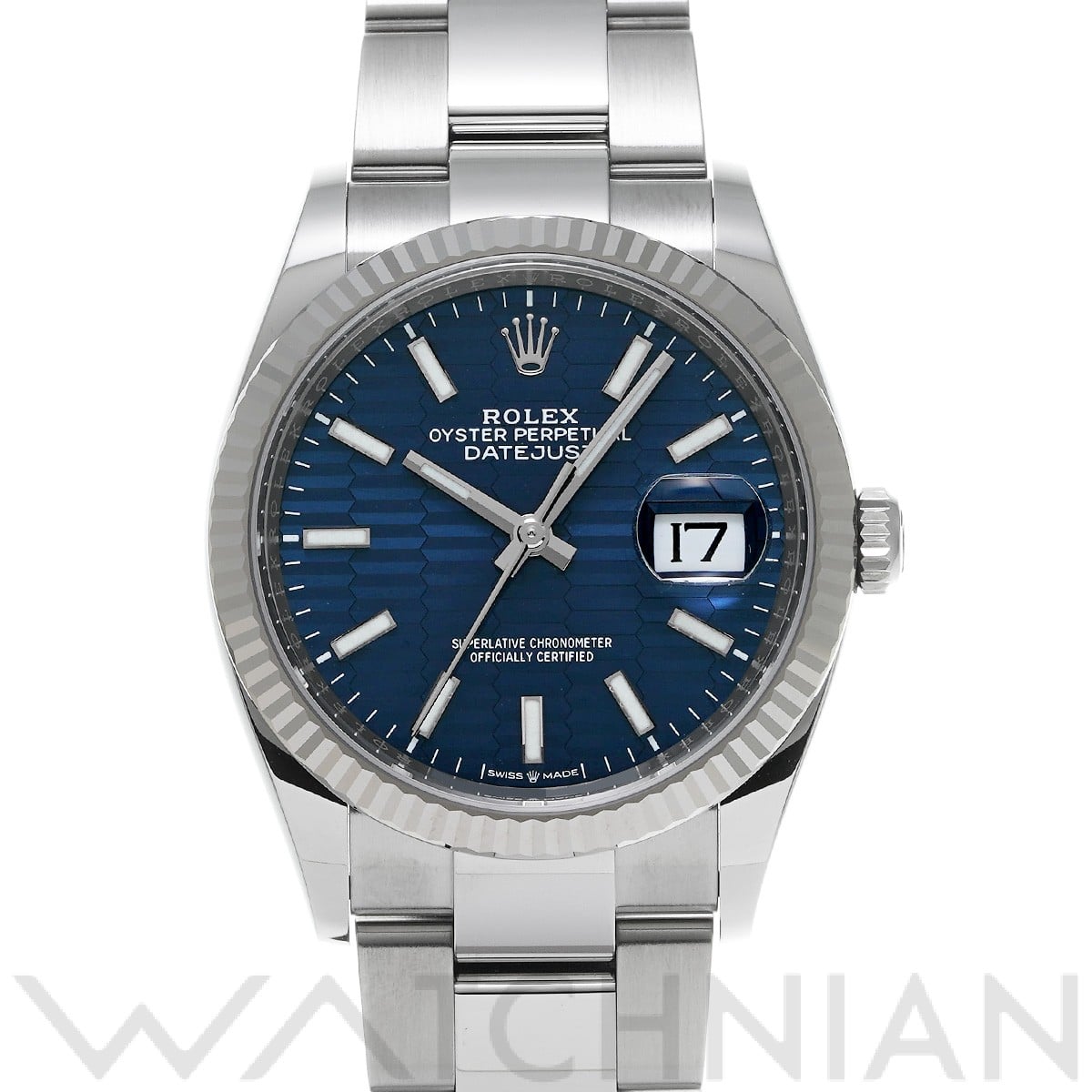 ロレックス デイトジャスト 36 126234 ブライトブルー フルーテッドモチーフ メンズ 時計 【未使用】【wristwatch】