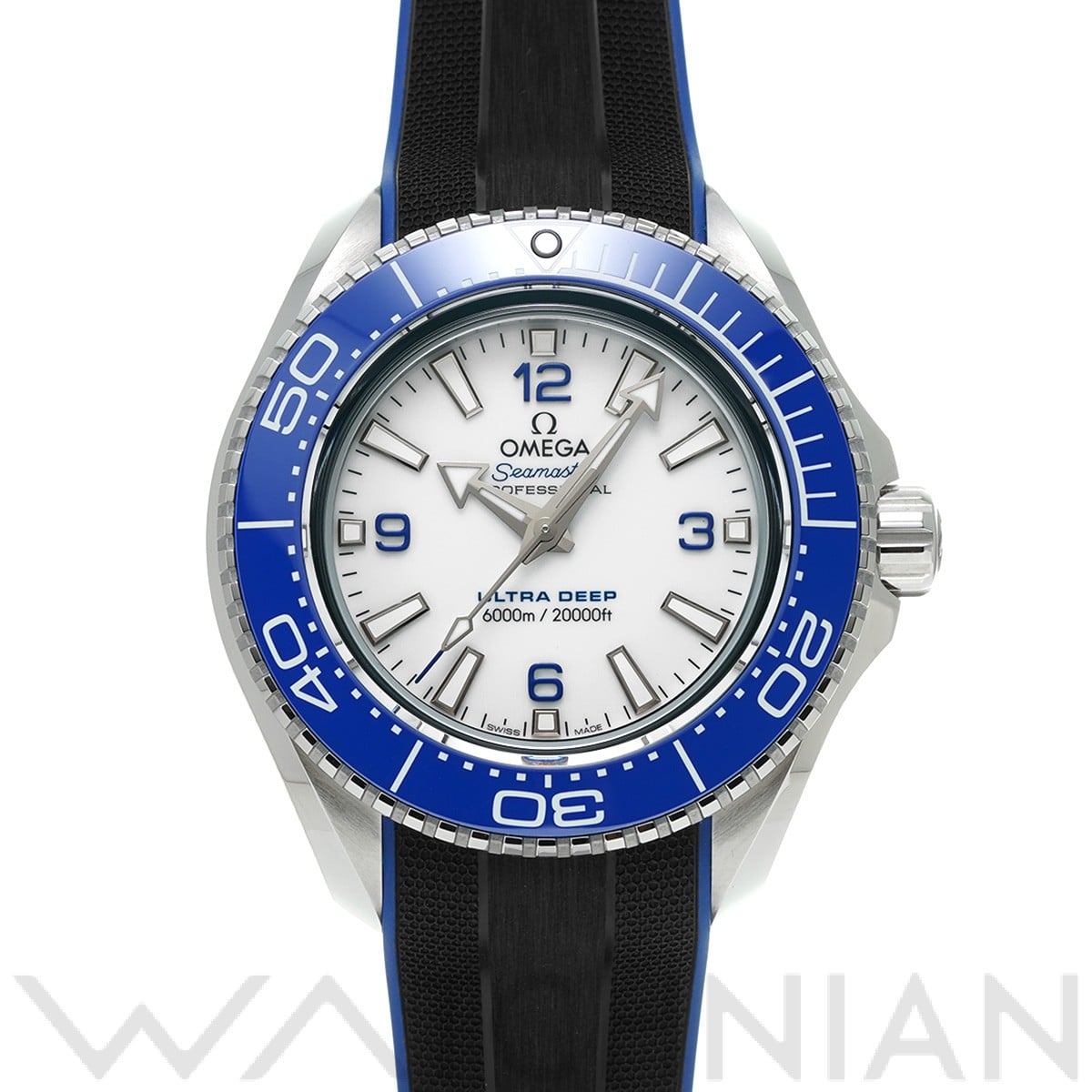 シーマスター プラネットオーシャン 6000 コーアクシャル マスタークロノメーター ウルトラディープ 215.32.46.21.04.001 ホワイトラッカー オメガ OMEGA メンズ 【中古】