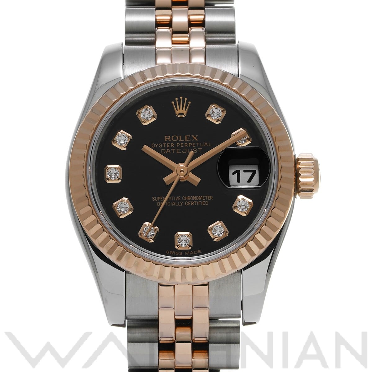 ロレックス レディ デイトジャスト 26 179171G ブラック/ダイヤモンド レディース 時計 【中古】【wristwatch】