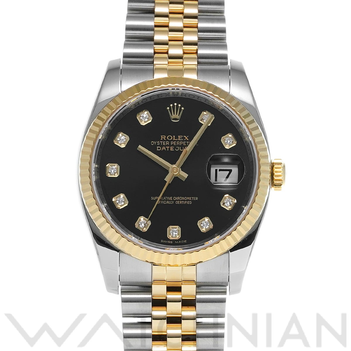 ロレックス デイトジャスト 36 116233G ブラック/ダイヤモンド メンズ 時計 【中古】【wristwatch】