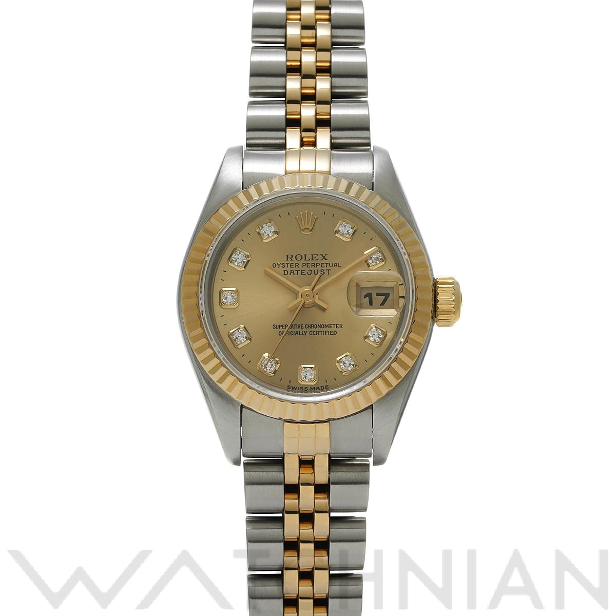 デイトジャスト 69173G U番(1997年頃製造) シャンパン/ダイヤモンド ロレックス ROLEX レディース 【中古】