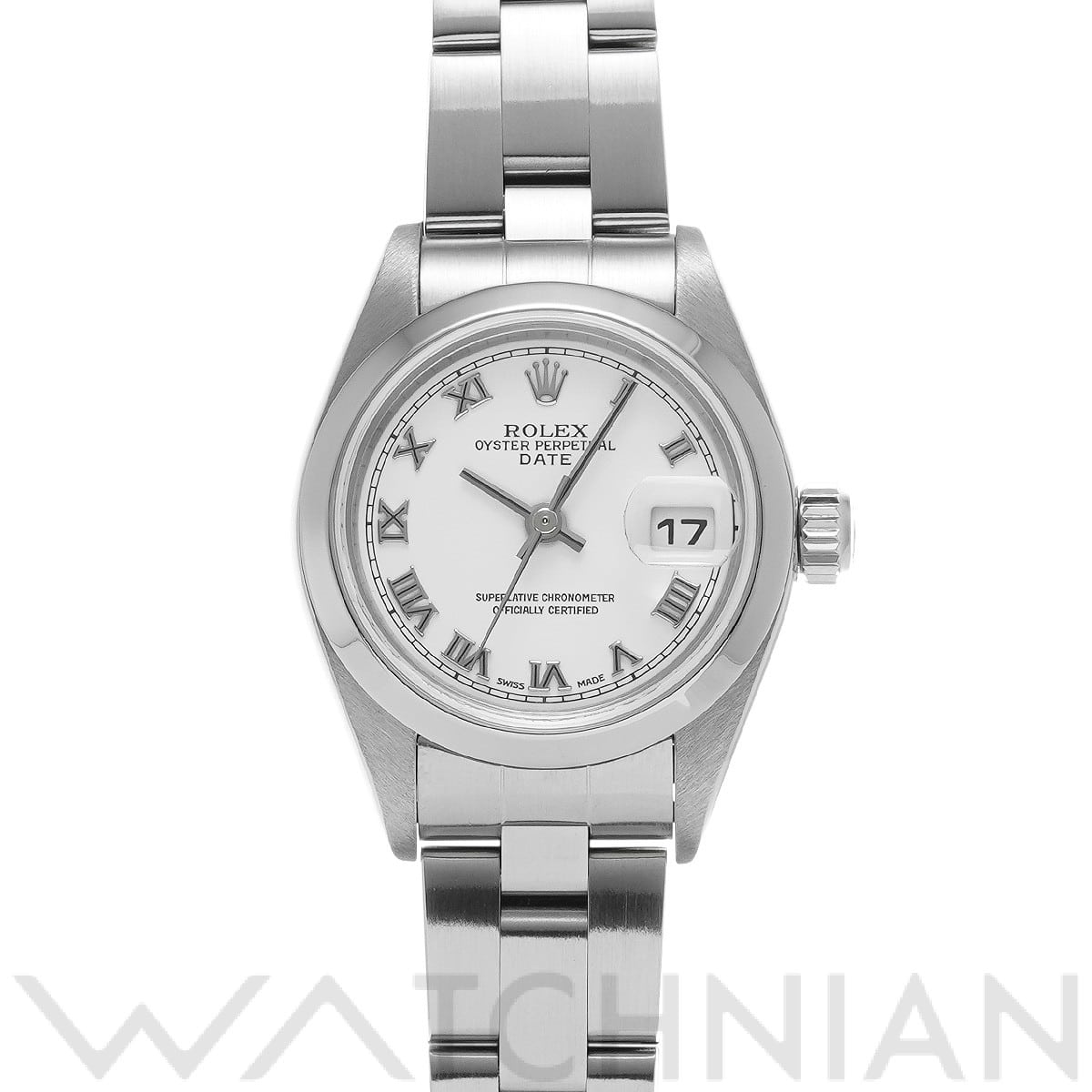 ロレックス オイスターパーペチュアル デイト 79160 ホワイト レディース 時計 【中古】【wristwatch】