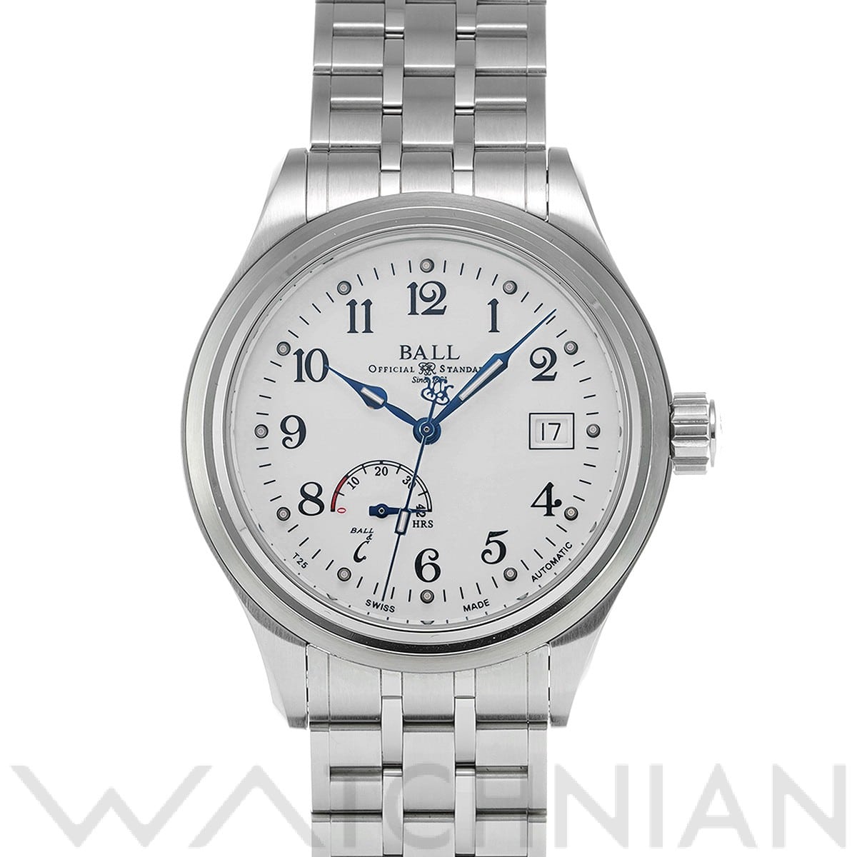 ボールウォッチ / BALLWATCH トレインマスター パワーリザーブ NM1056D-S1J-WH ホワイト メンズ 時計 【中古】【wristwatch】