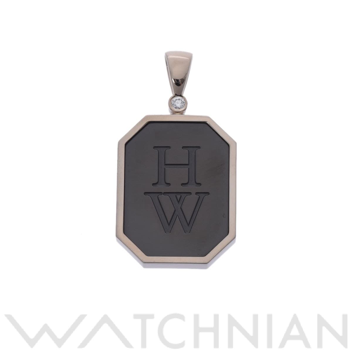 ハリー ウィンストン HWロゴ  ペンダントトップ 1PD シルバー PEDMLOGMENZAL K18ホワイトゴールド WG/ザリウム レディース ジュエリー 【中古】【jewelry】