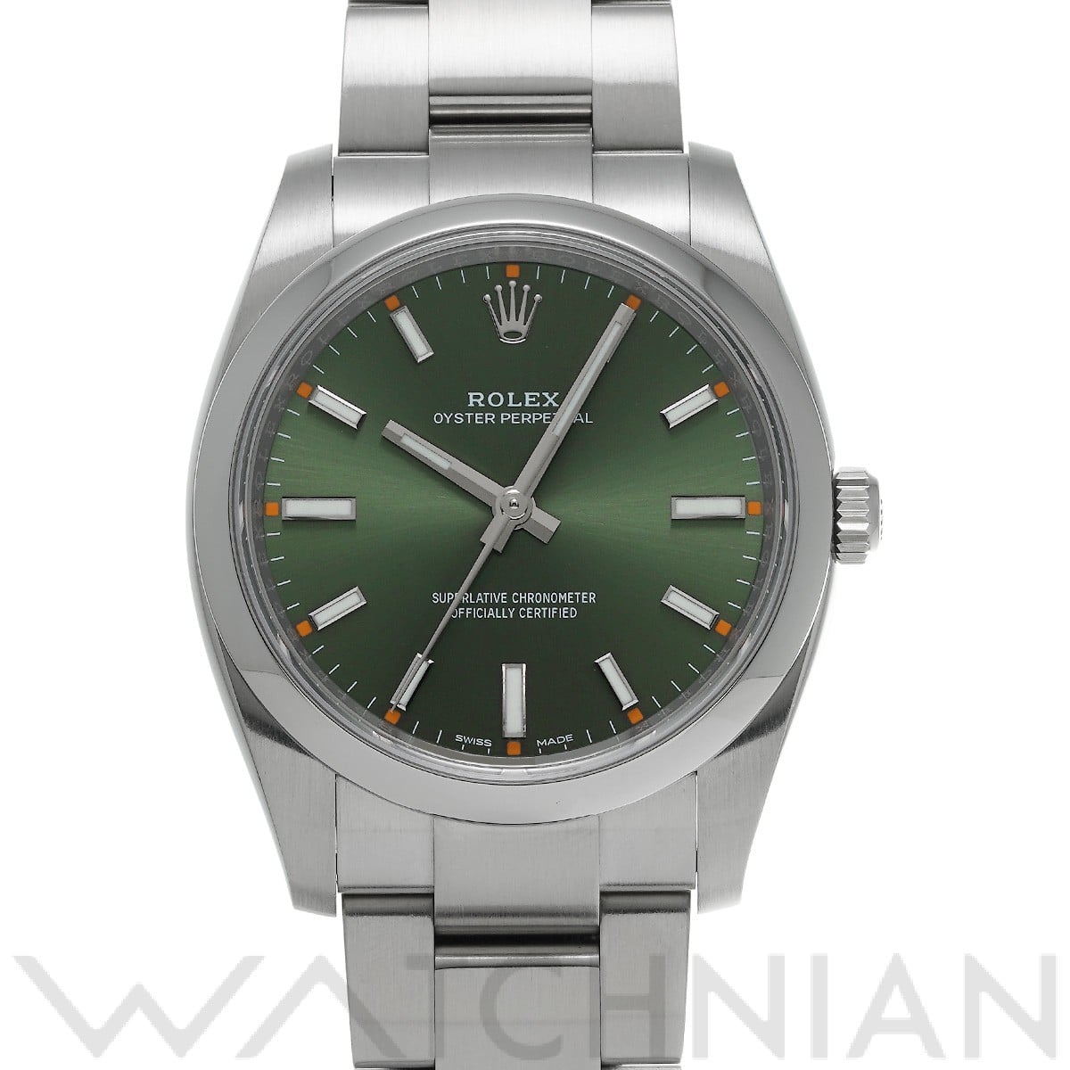 ロレックス オイスターパーペチュアル 34 114200 オリーブグリーン メンズ 時計 【中古】【wristwatch】