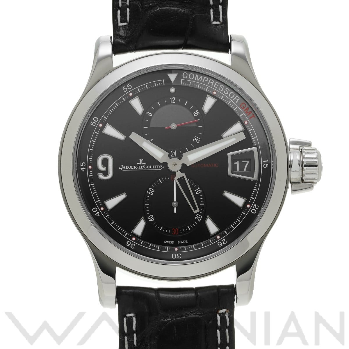 ジャガー ルクルト マスター コンプレッサー GMT Q1738471 ブラック メンズ 時計 【中古】【wristwatch】