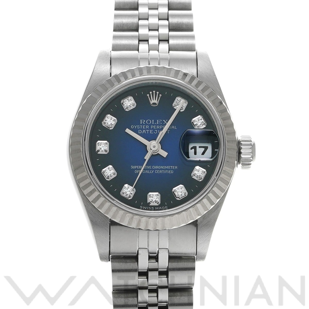 デイトジャスト 69174G U番(1997年頃製造) ブルー・グラデーション/ダイヤモンド ロレックス ROLEX レディース 【中古】