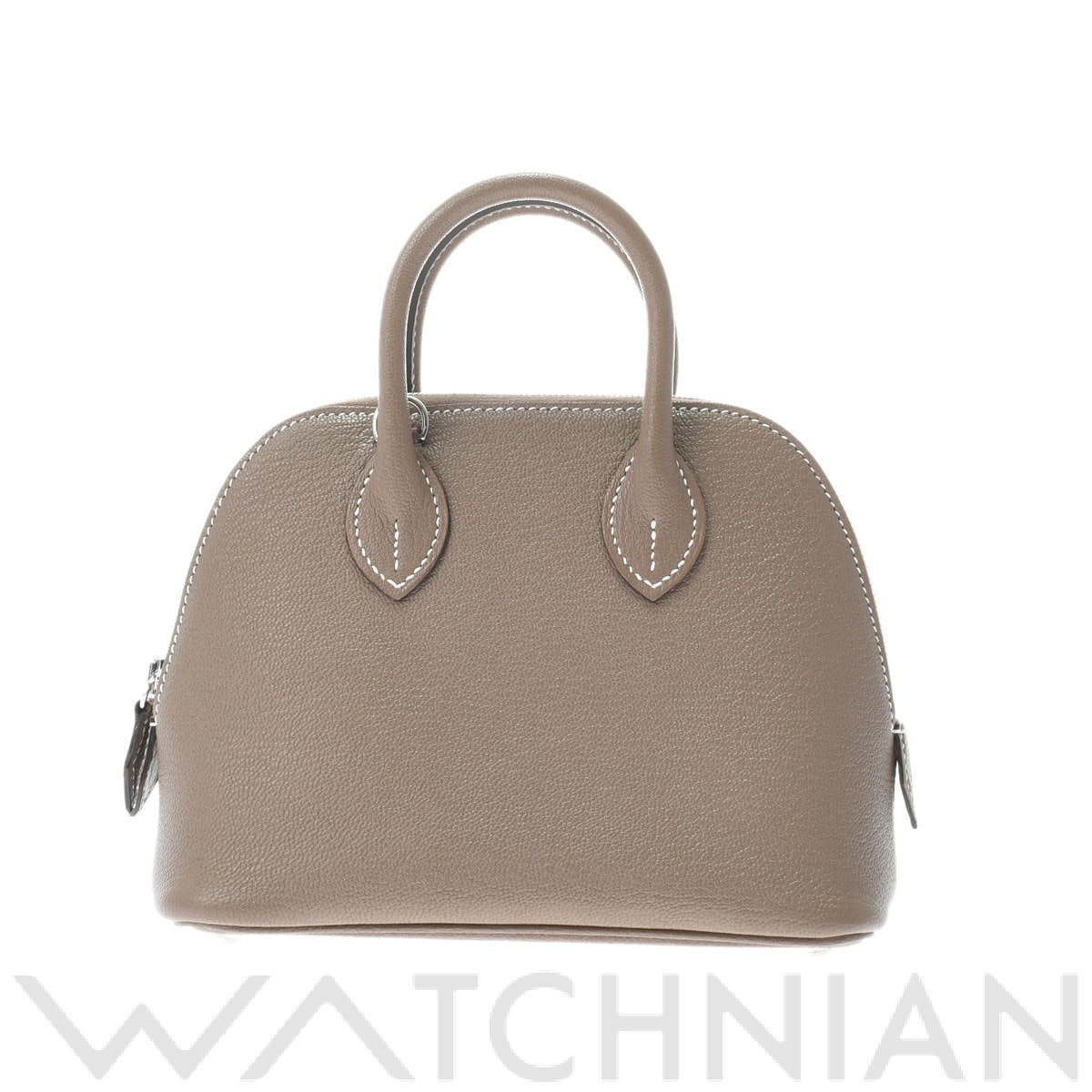 ボリード1923ミニ エトゥープ/パラジウム金具 シェーブル HERMES エルメス レディース 【中古】