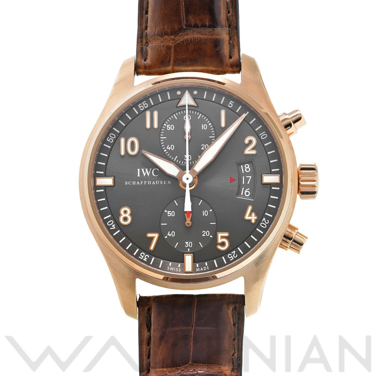 IWC パイロットウォッチ スピットファイア クロノグラフ IW387803 グレー メンズ 時計 【中古】【wristwatch】