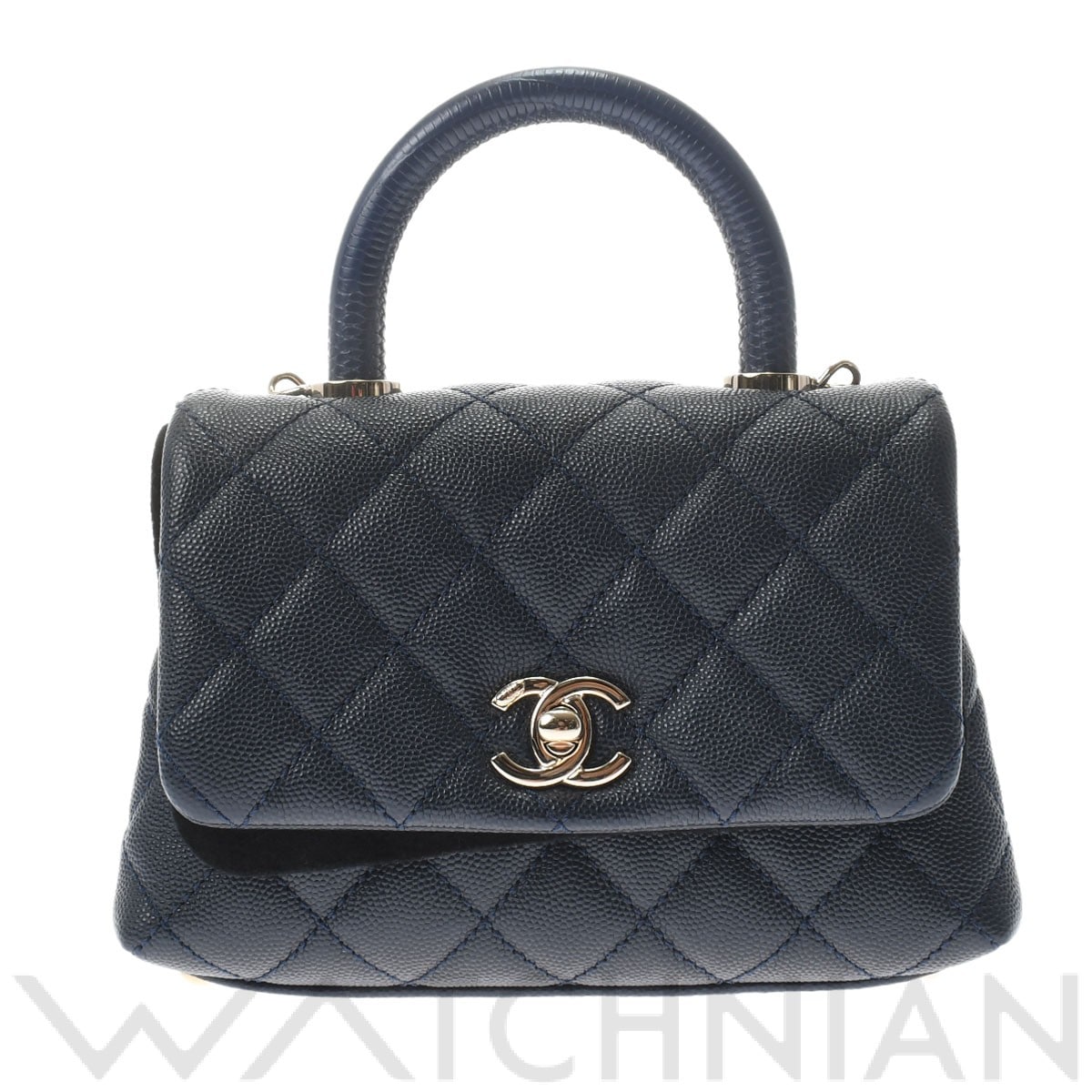 シャネル / CHANEL マトラッセ ココハンドル XXS ネイビー/ゴールド金具 AS2215 グレインドカーフスキン レディース バッグ 【中古】【bag】