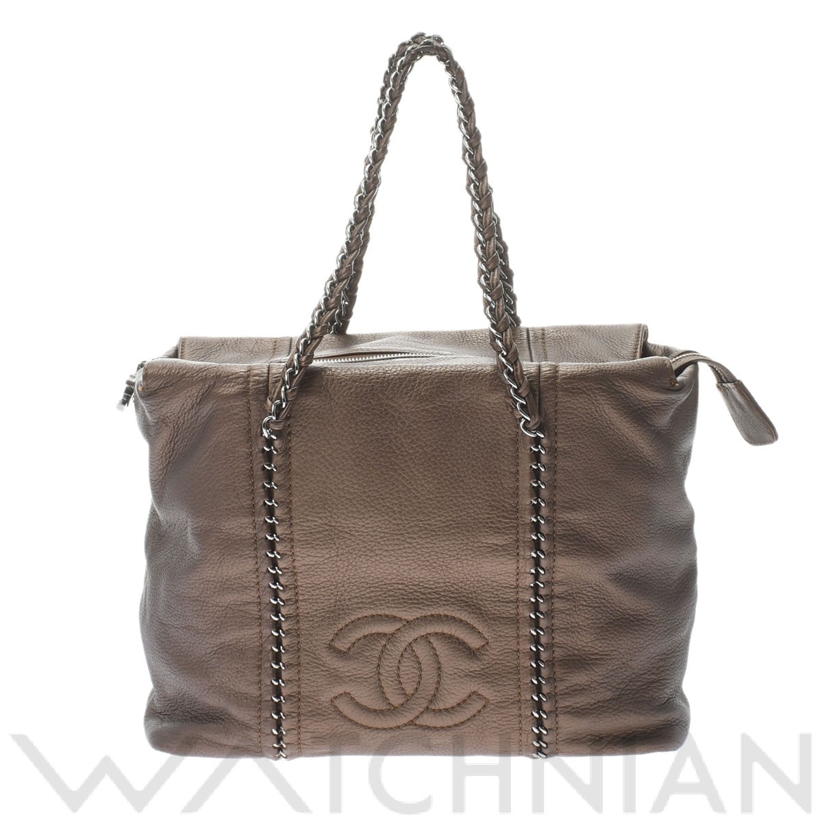 シャネル / CHANEL チェーントート ラグジュアリーライン ブラウン/シルバー金具 A31574 カーフスキン レディース バッグ 【中古】【bag】