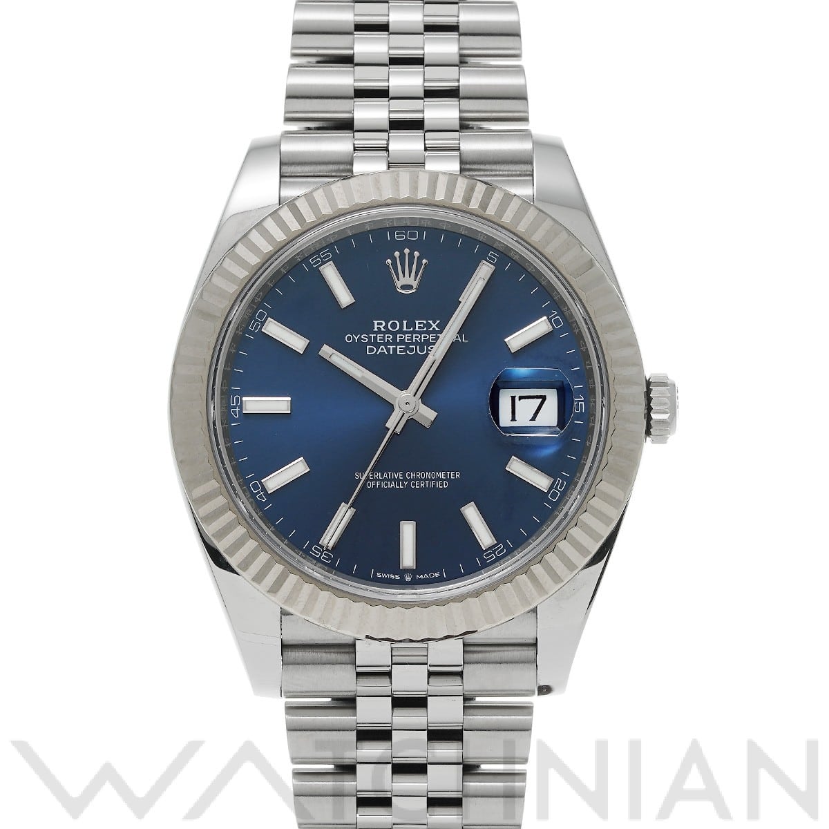 ロレックス デイトジャスト 41 126334 ブライトブルー メンズ 時計 【中古】【wristwatch】