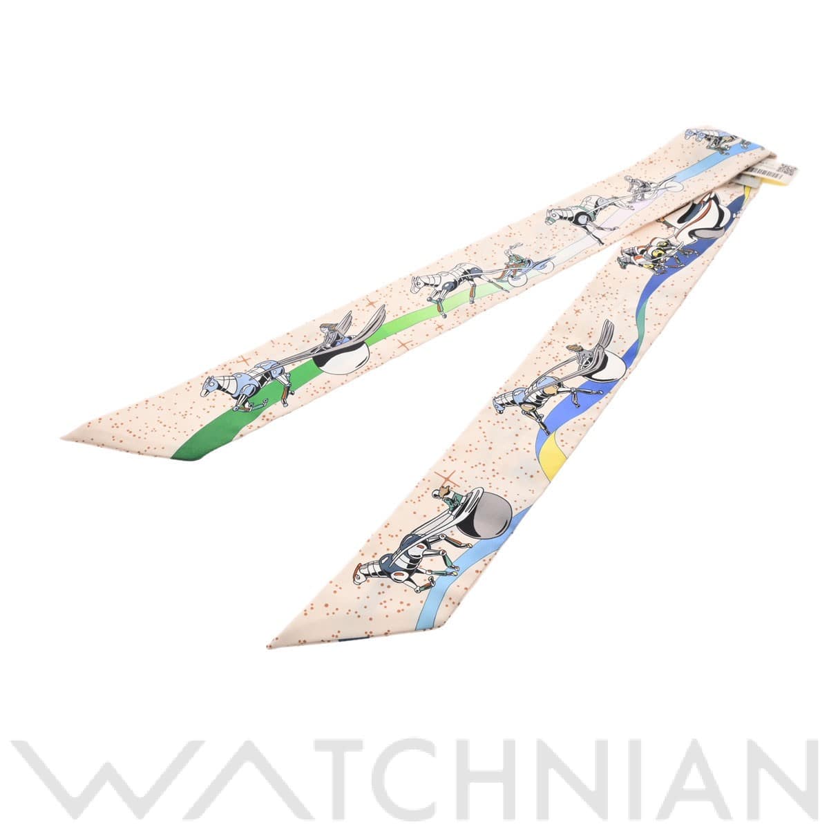 エルメス / HERMES ツイリー SPACE DERBY クリーム/ブルー/マルチカラー 063573S シルク100％ レディース 【新品】【other】