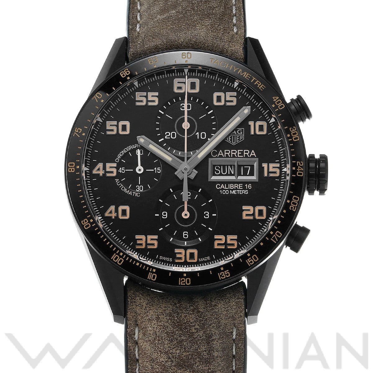 カレラ キャリバー16 クロノグラフ デイデイト CV2A84.FC6394 ブラック タグ ホイヤー TAG HEUER メンズ 【中古】
