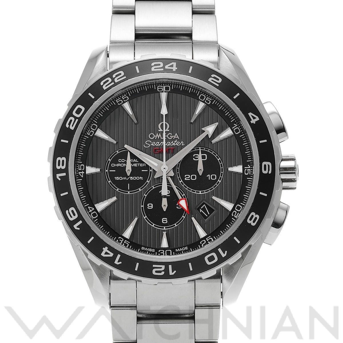 オメガ / OMEGA シーマスター アクアテラ コーアクシャル GMT クロノグラフ 231.10.44.52.06.001 グレー/ブラック メンズ 時計 【中古】【wristwatch】