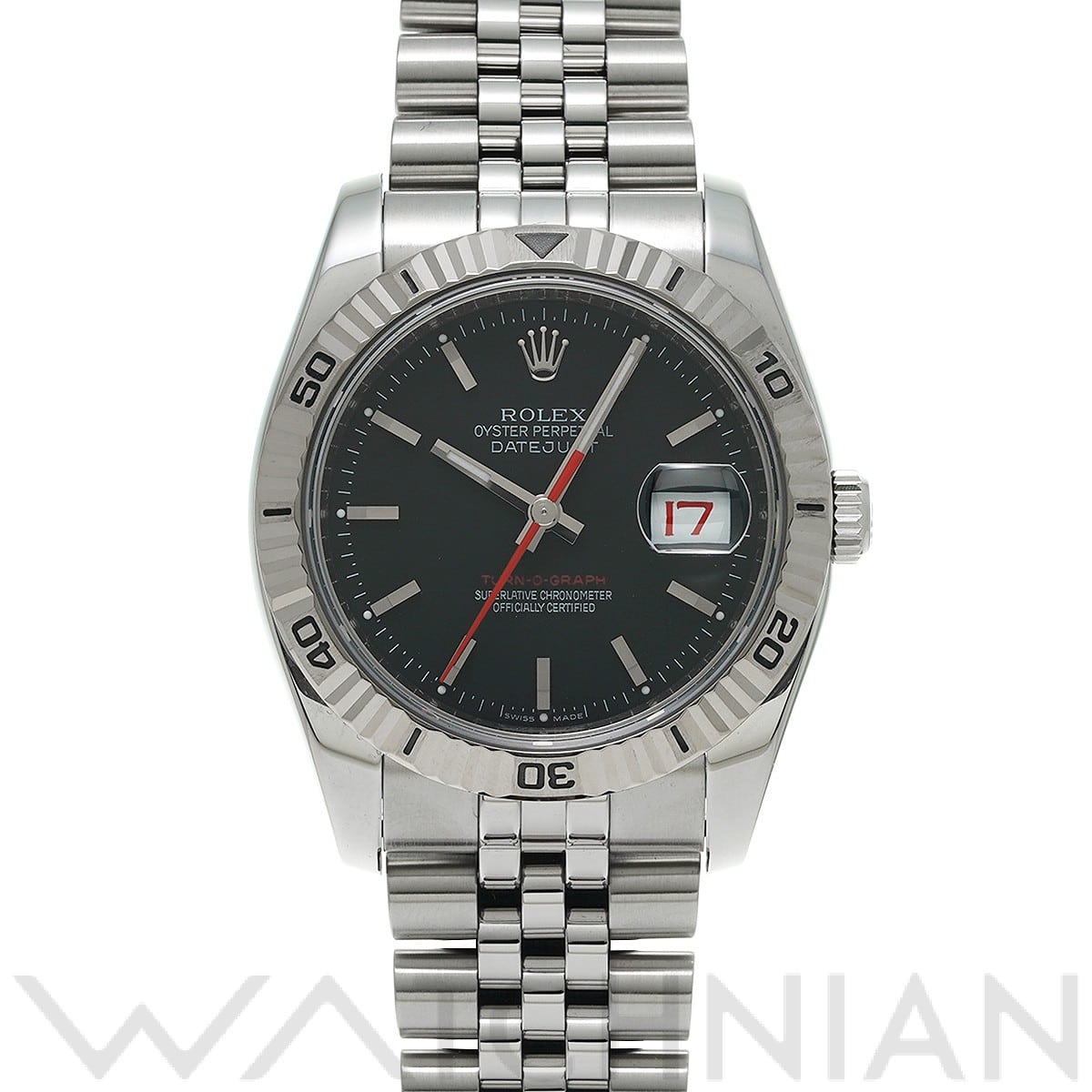 ロレックス デイトジャスト ターノグラフ 116264 ブラック メンズ 時計 【中古】【wristwatch】