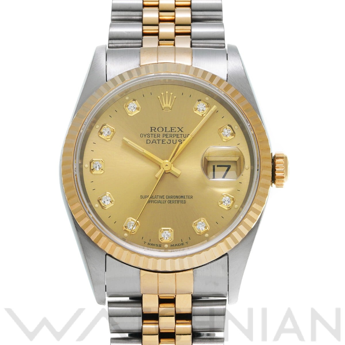 ロレックス デイトジャスト 16233G シャンパン/ダイヤモンド メンズ 時計 【中古】【wristwatch】