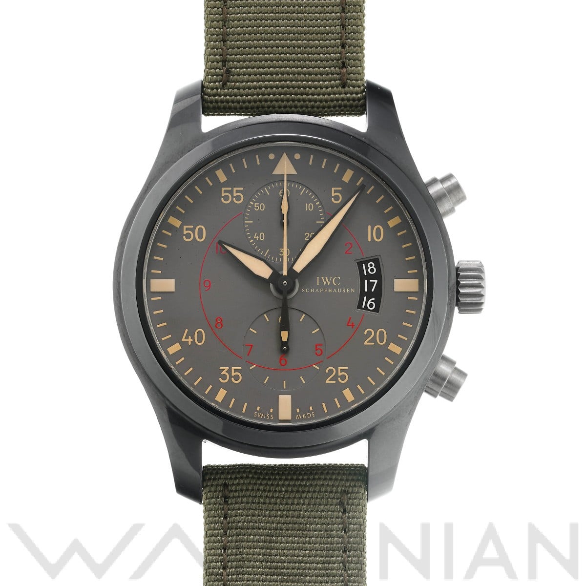 パイロットウォッチ クロノグラフ トップガン ミラマー IW388002 グレー インターナショナルウォッチカンパニー IWC メンズ 【中古】