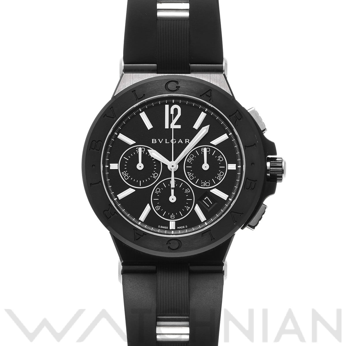 ブルガリ / BVLGARI ディアゴノ ウルトラネロ クロノグラフ DG42BBSCVDCH ブラック メンズ 時計 【中古】【wristwatch】