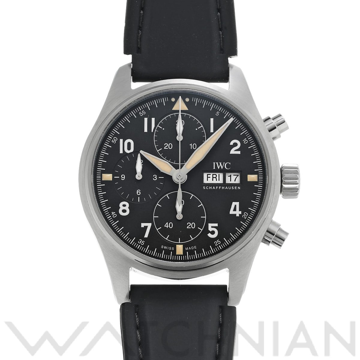 パイロットウォッチ クロノグラフ スピットファイア IW387903 ブラック インターナショナルウォッチカンパニー IWC メンズ 【中古】