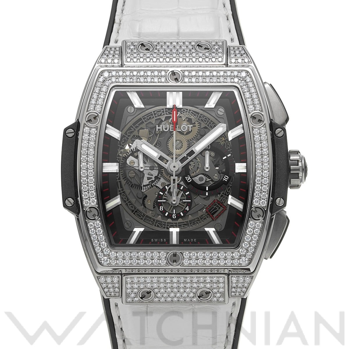 ウブロ スピリット オブ ビッグバン チタニウム パヴェ 601.NX.0173.LR.1704 スケルトン メンズ 時計 【中古】【wristwatch】