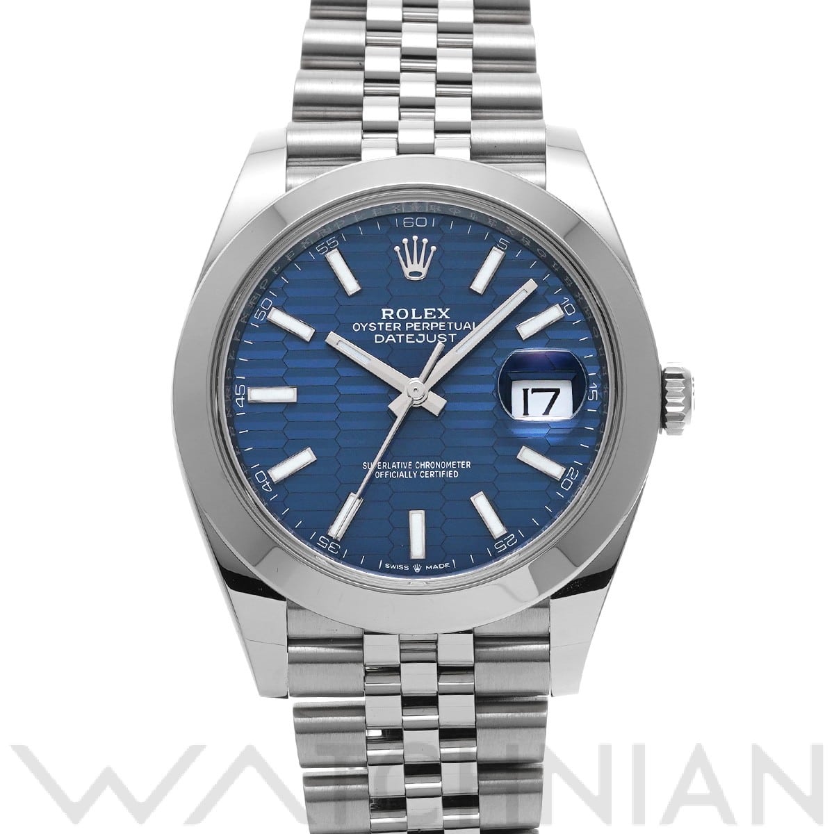 デイトジャスト 41 126300 ランダムシリアル ブライトブルー フルーテッドモチーフ ロレックス ROLEX メンズ 【中古】