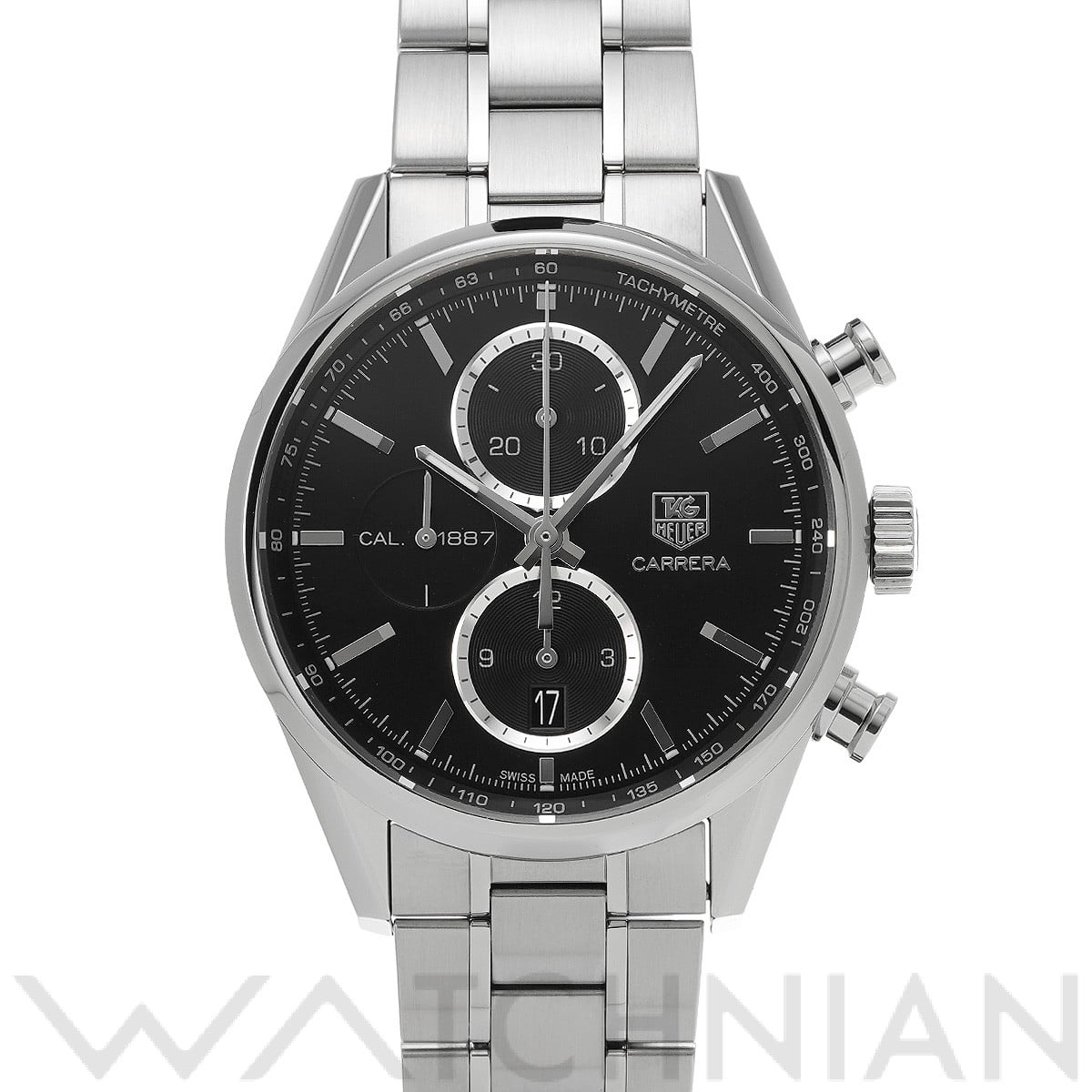 タグ ホイヤー / TAG HEUER カレラ キャリバー1887 クロノグラフ CAR2110.BA0720 ブラック メンズ 時計 【中古】【wristwatch】
