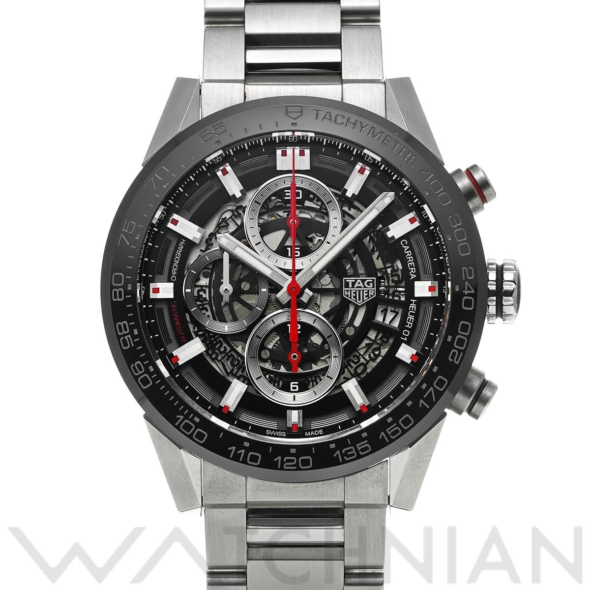タグ ホイヤー / TAG HEUER カレラ キャリバーホイヤー01 クロノグラフ CAR201V.BA0714 ブラック メンズ 時計 【中古】【wristwatch】