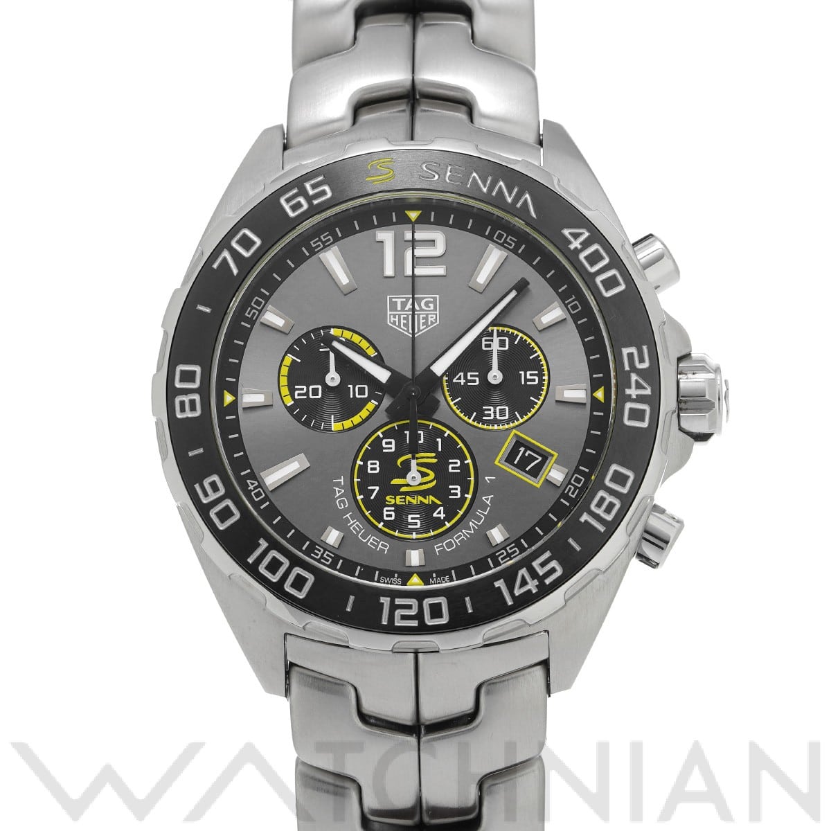 タグ ホイヤー / TAG HEUER フォーミュラ1 クォーツ クロノグラフ アイルトン・セナ CAZ101AF.BA0637 グレー/ブラック メンズ 時計 【中古】【wristwatch】