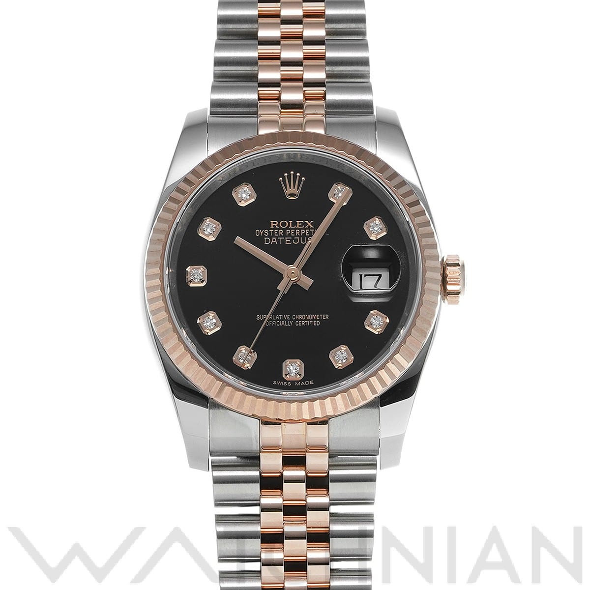 ロレックス デイトジャスト 36 116231G ブラック/ダイヤモンド メンズ 時計 【中古】【wristwatch】