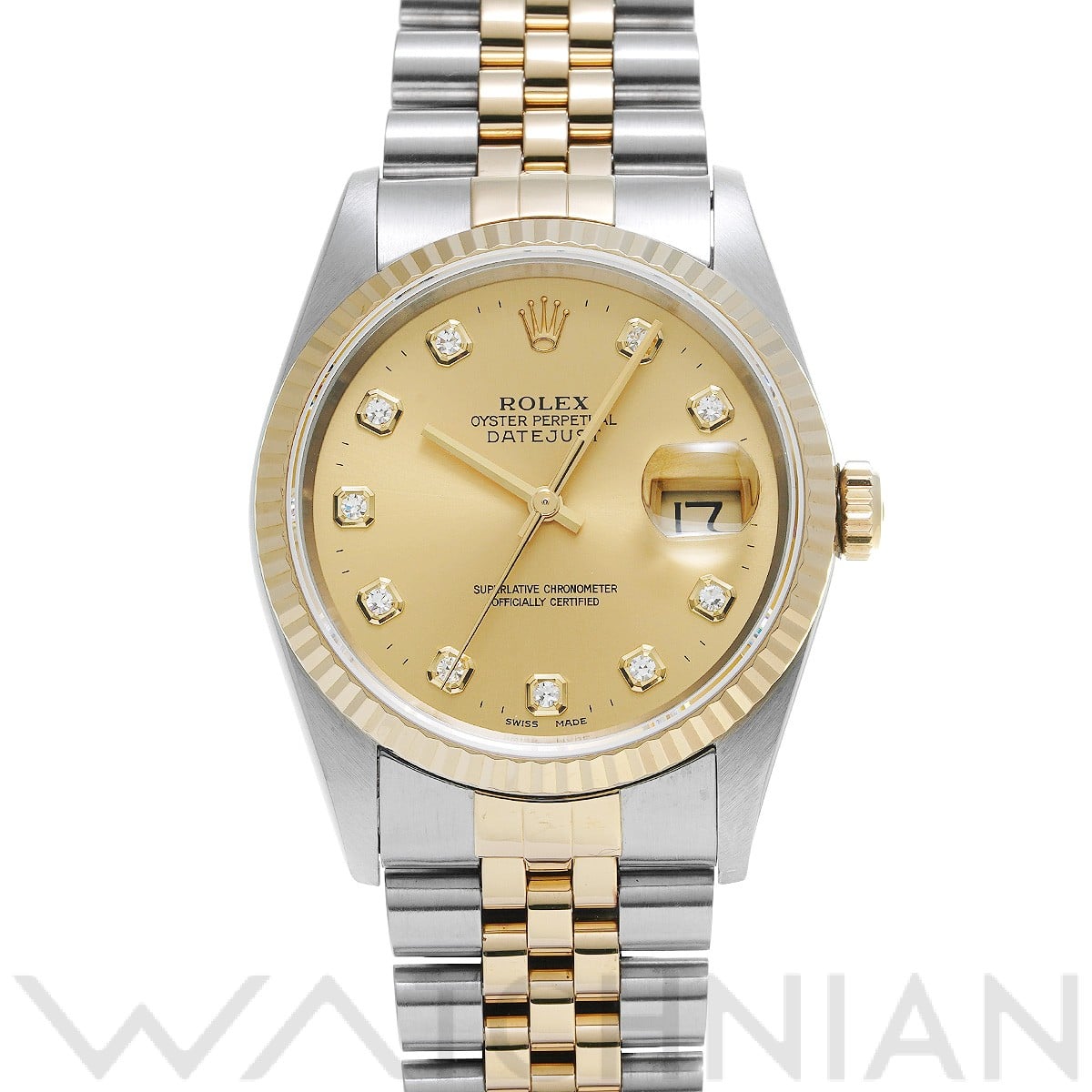 ロレックス デイトジャスト 16233G シャンパン/ダイヤモンド メンズ 時計 【中古】【wristwatch】