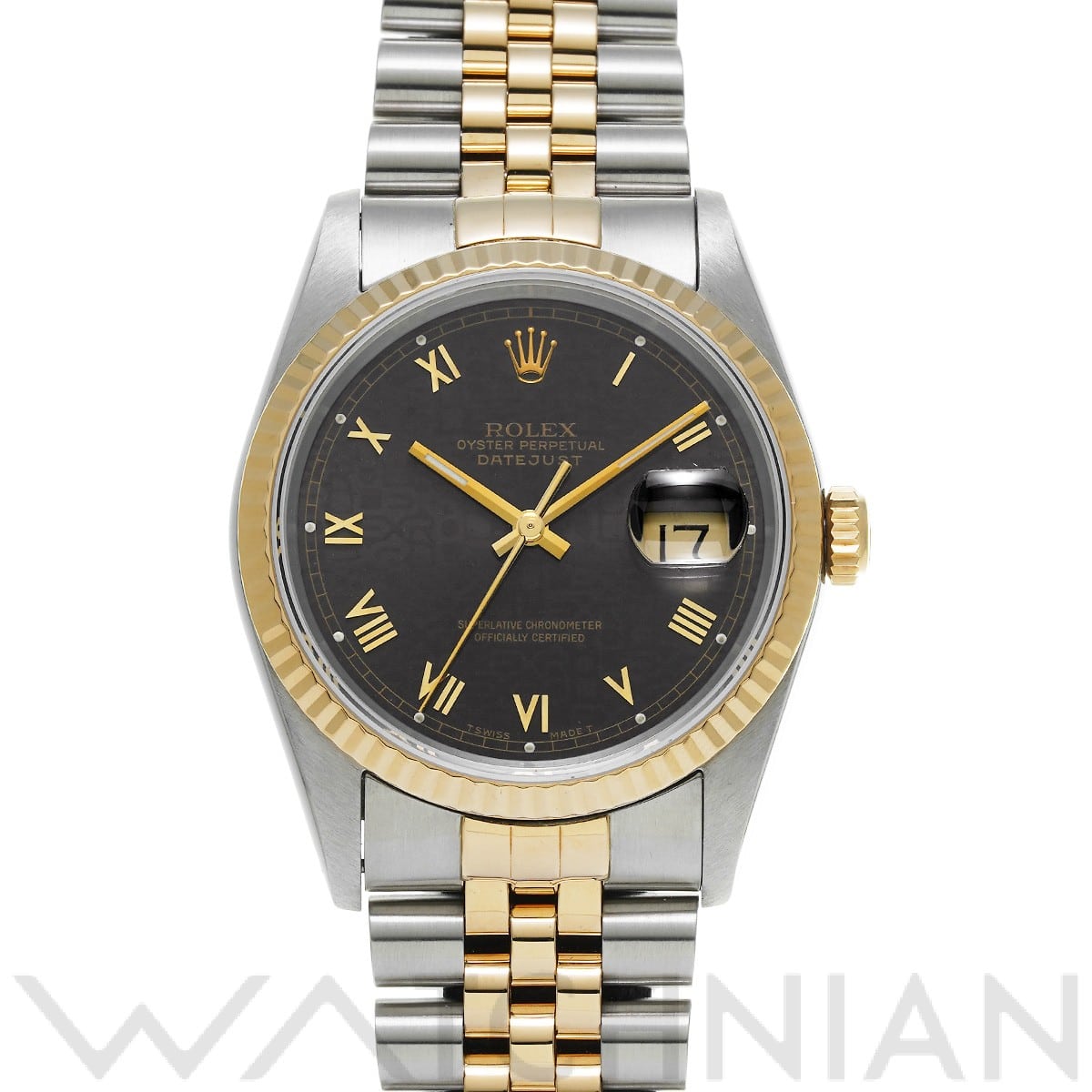 ロレックス デイトジャスト 16233 ブラックコンピュータ メンズ 時計 【中古】【wristwatch】