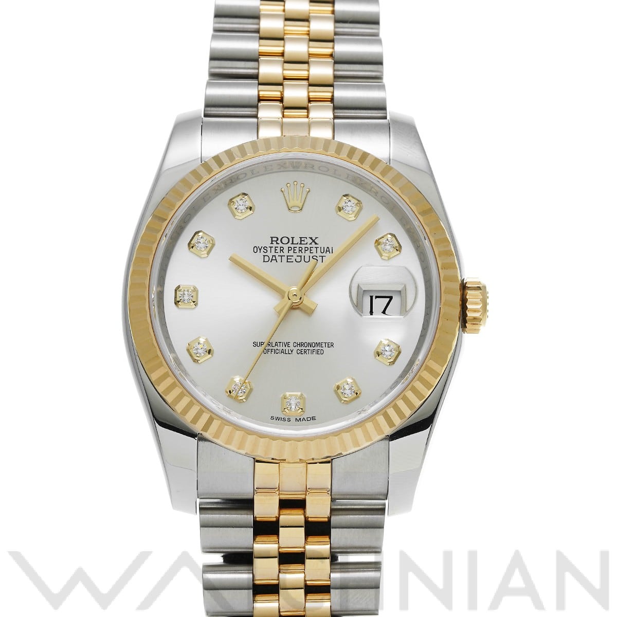 ロレックス デイトジャスト 36 116233G シルバー/ダイヤモンド メンズ 時計 【中古】【wristwatch】