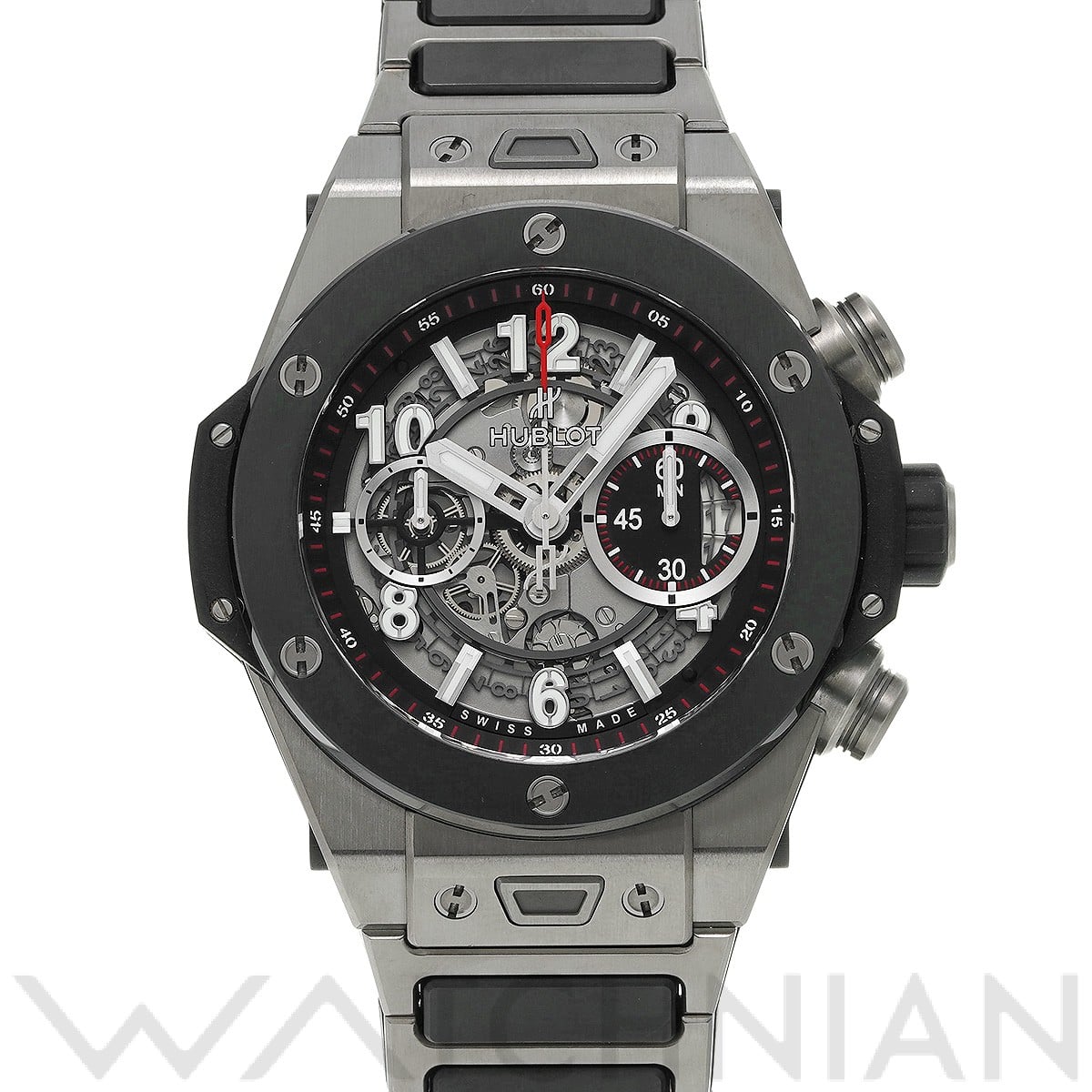 ウブロ / HUBLOT ビッグバン ウニコ チタニウム セラミック ブレスレット 411.NM.1170.NM マットブラックスケルトン メンズ 時計 【中古】【wristwatch】