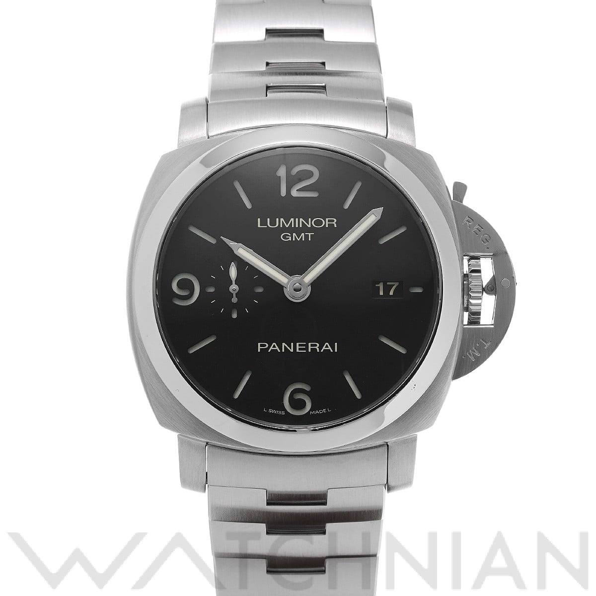パネライ / PANERAI ルミノール 1950 3デイズ GMT オートマティック アッチャイオ PAM00329 ブラック メンズ 時計 【中古】【wristwatch】