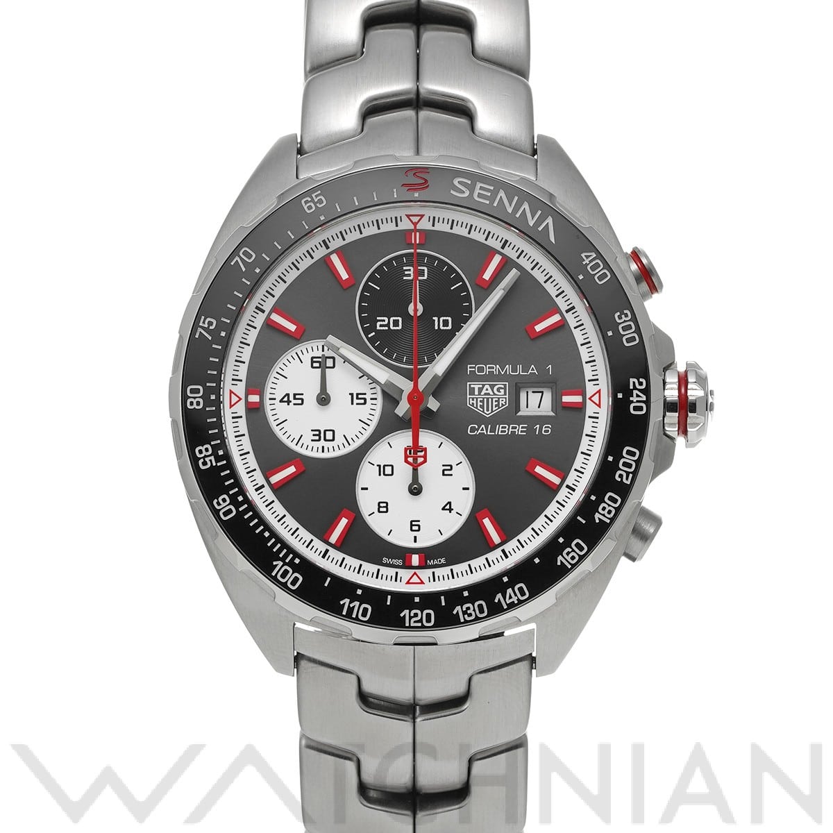 タグ ホイヤー / TAG HEUER フォーミュラ1 キャリバー16 クロノグラフ アイルトン・セナ CAZ2017.BA0647 グレー/ブラック/ホワイト メンズ 時計 【中古】【wristwatch】