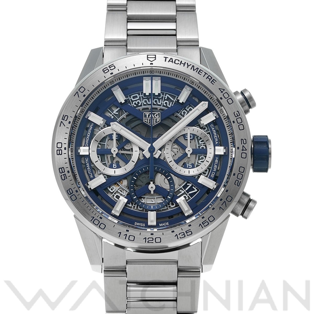 タグ ホイヤー / TAG HEUER カレラ キャリバーホイヤー02 クロノグラフ ブルーエディション CBG2019.BA0662 ブルー メンズ 時計 【中古】【wristwatch】