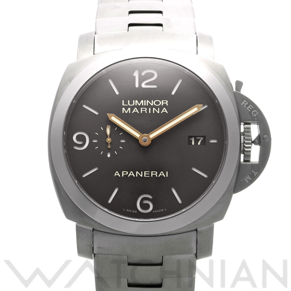パネライ / PANERAI ルミノールマリーナ 1950 3デイズ オートマティック チタニオ PAM00352 ブラウン メンズ 時計 【中古】【wristwatch】