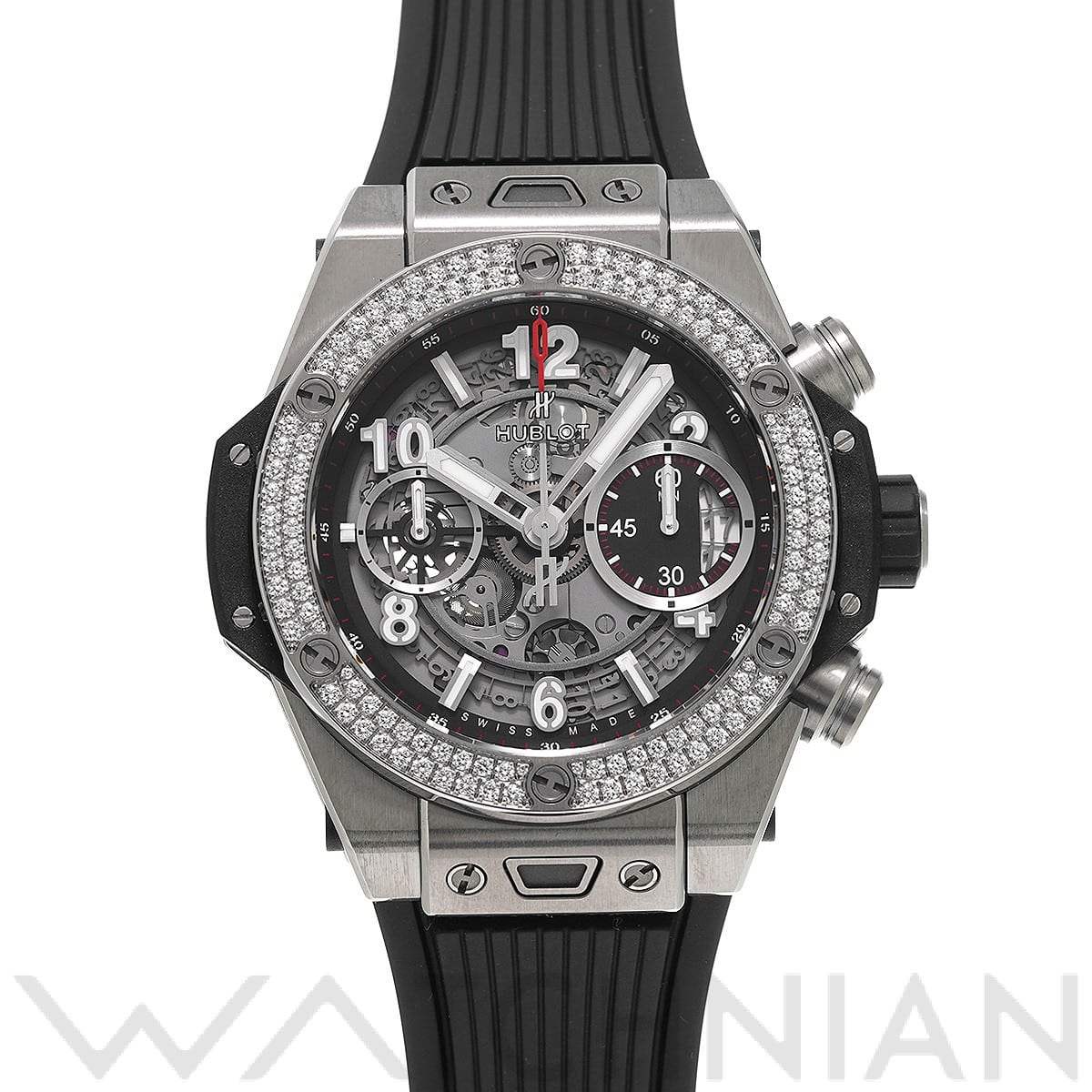 ウブロ / HUBLOT ビッグバン ウニコ チタニウム ダイヤモンド 441.NX.1170.RX.1104 マットブラックスケルトン メンズ 時計 【中古】【wristwatch】