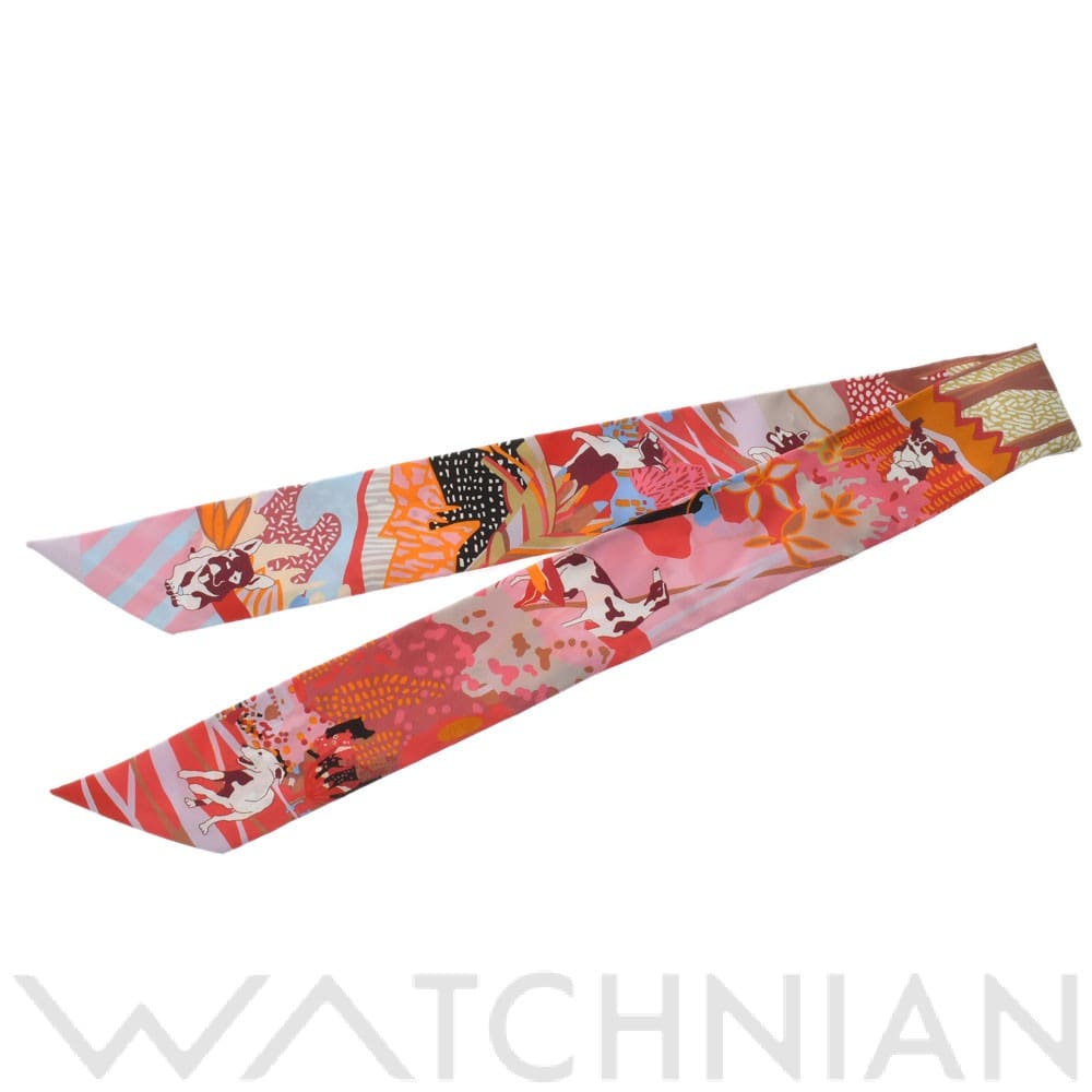 エルメス ツイリー EN LIBERTE ローズ/ブルー/ルージュ 063911S シルク100％ レディース 【新品】【other】